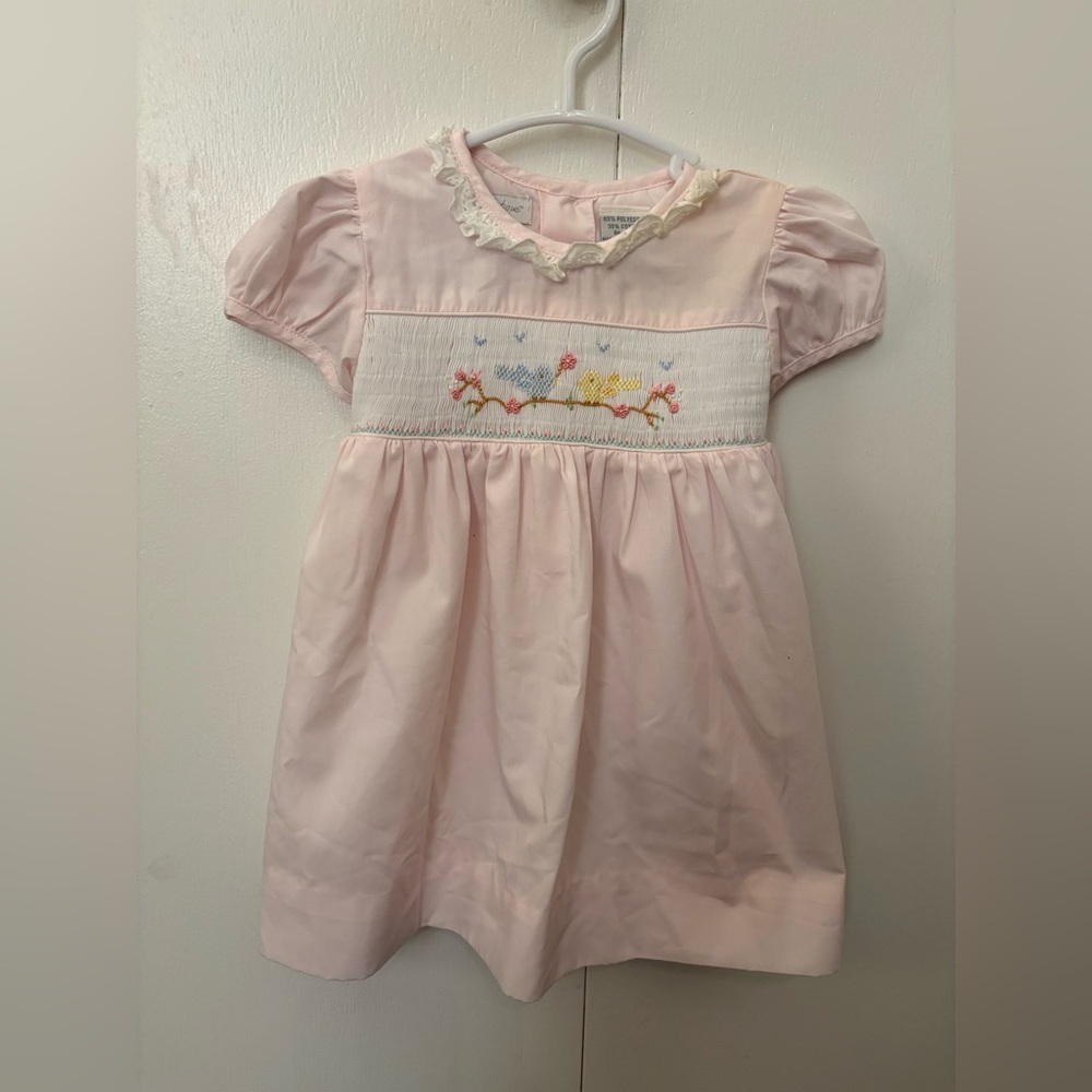Pink Embroidered Kids Dress